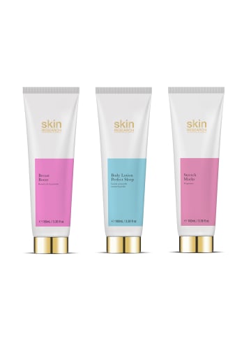 Skinchemists 3tlg Set Brust-Boost, Dehnungsstreifencreme, Körperlotion
