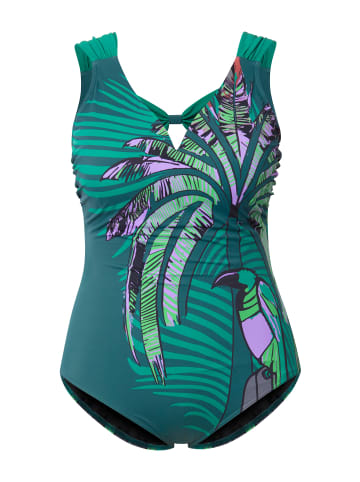 Ulla Popken Badeanzug in dunkelgrün