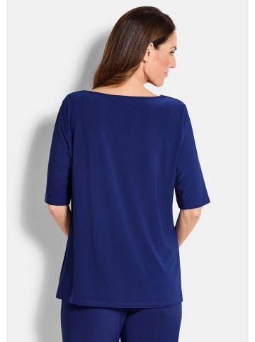 GOLDNER Jerseyshirt mit Glitzersteinen in royalblau