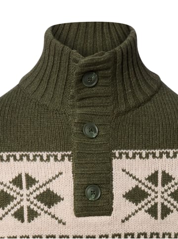 Nils Sundström Pullover in oliv ecru - 0001