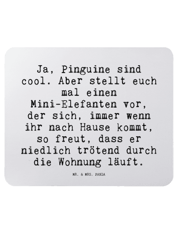 Mr. & Mrs. Panda Maus-Pad Ja, Pinguine sind cool.... mit Spruch in Aquarellblau