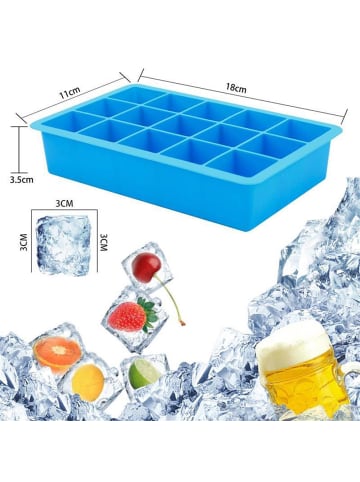 Intirilife 1x Eiswürfelform - 15 Fächer in BLAU