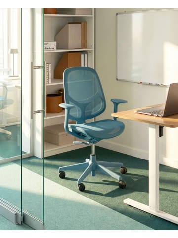 Beliani Bürostuhl AERI in Blau/Schwarz - (W) 60 x (H) 93 x (L) 60 cm