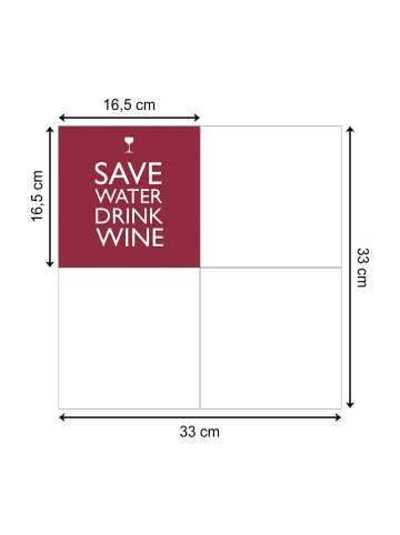 ppd 20er Set Papier Servietten 33 x 33 cm in Save Water Drink Wine