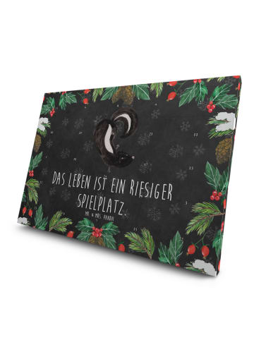 Mr. & Mrs. Panda Advents-Teekalender Stinktier Handstand mit Spruch in Kreidetafel