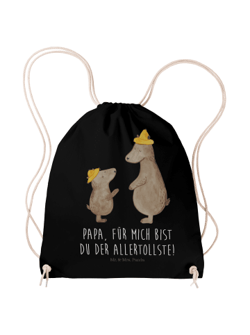 Mr. & Mrs. Panda Gymnastiktasche Bären mit Hut mit Spruch in Schwarz