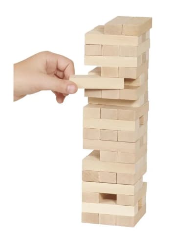 Gollnest & Kiesel Geschicklichkeitsspiel Wackelturm | 7,5 x 7,5 x 25,5 cm, Holz, 51 Steine, per...