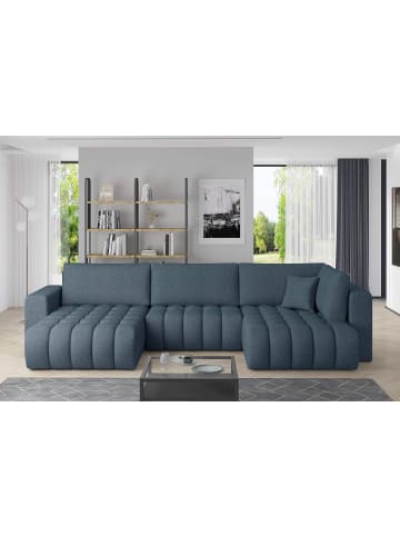 MF Design Bonita Recamiere Links in Blau -  (L) 175 x (B) 350 x (H) 92 cm