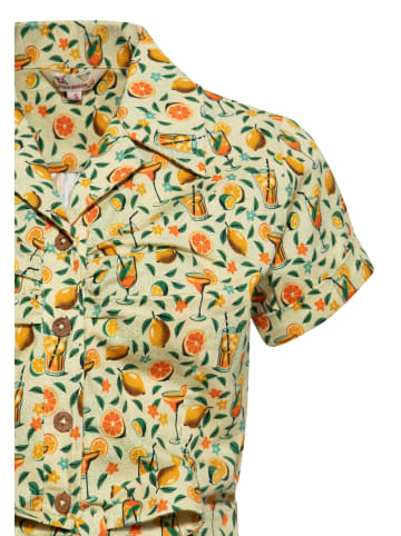 Queen Kerosin Queen Kerosin HawaiIbluse Citrus Cocktails in gelb