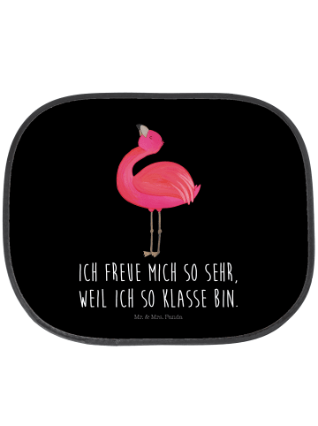 Mr. & Mrs. Panda Auto Hitzeschutz Flamingo Stolz mit Spruch in Schwarz