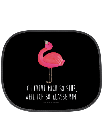 Mr. & Mrs. Panda Auto Sonnenschutz Flamingo Stolz mit Spruch in Schwarz