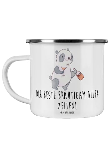 Mr. & Mrs. Panda Becher Bester Bräutigam mit Spruch in Weiß