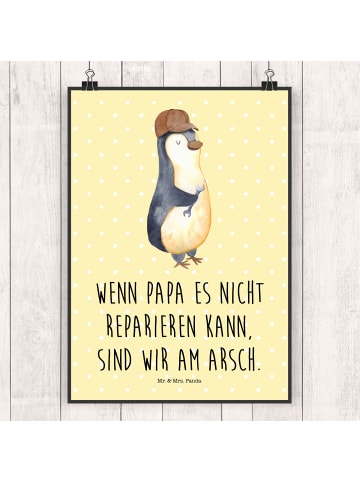 Mr. & Mrs. Panda Bild Wenn Papa es nicht reparieren kann, sind w... in Gelb Pastell