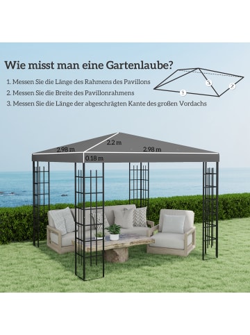 Outsunny Pavillondach 298L x 298B cm Dunkelgrau