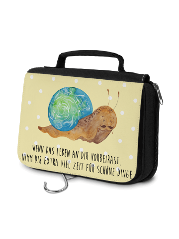 Mr. & Mrs. Panda beautycase Schnecke Sir mit Spruch in Gelb Pastell