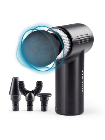VITALmaxx Massagegerät Mini-Gun 5-tlg. 7,4V schwarz/silber inkl. USB-Kabel Schwarz