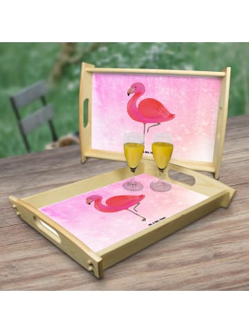 Mr. & Mrs. Panda Serviertablett Flamingo Classic ohne Spruch in Aquarell Pink