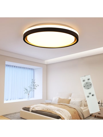 ZMH Deckenleuchte LED in schwarzgold Ø30cm rund dimmbar 18W Flurlampe