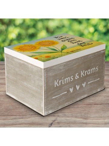 Mr. & Mrs. Panda Kiste Blume Sonnenblume Design mit Spruch in Weiß