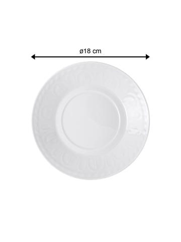 Villeroy & Boch 6er Set Frühstücks- / Suppenuntertasse Cellini in Weiß ø 18 cm in weiß