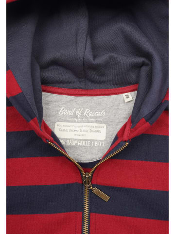 Band of Rascals Kapuzenpullover " Striped Zip " in rot