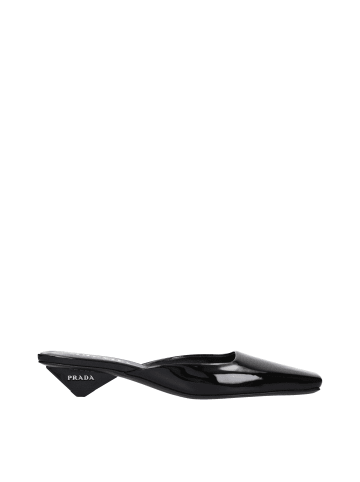 PRADA Schwarz Leder Flach Sandalen