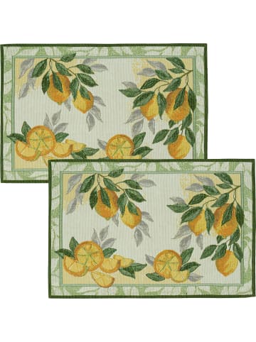 Sander Gobelin Tischset 2er-Pack Lemon in gelb-grün