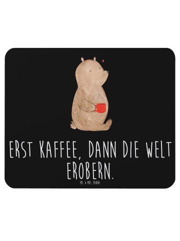 Mr. & Mrs. Panda Mousepad Bär Kaffee mit Spruch in Schwarz