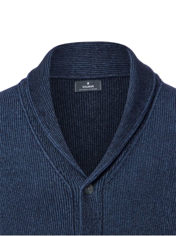 Ragman Strickjacke in indigo - 0002