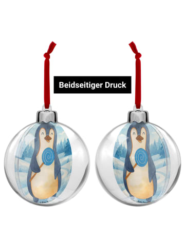 Mr. & Mrs. Panda Plastik-Weihnachtskugel Pinguin Lolli Design oh... in Weiß
