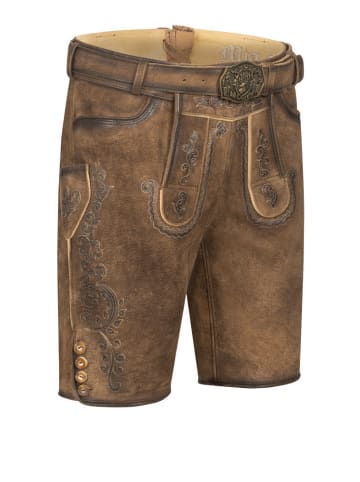 Stockerpoint Lederhose kurz Obert in Dunkelbraun
