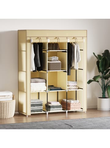 HOMCOM Stoffschrank in Beige 125L x 43B x 162,5H cm