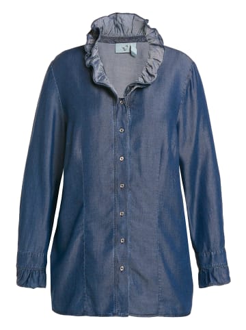 Ulla Popken Trachtenbluse in blue denim