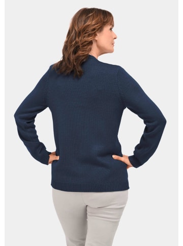 GOLDNER Pullover Pflegeleichter Pullover in hochwertiger Rippenstruktur in marine