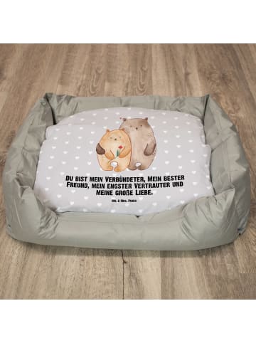 Mr. & Mrs. Panda Hundekorb Bären Liebe mit Spruch in Grau Pastell