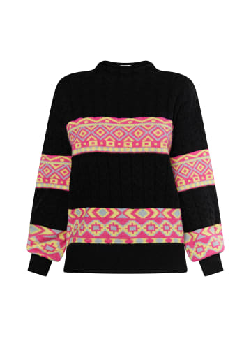 IZIA Damen Pullover in Schwarz Mehrfarbig