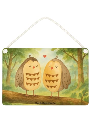Mr. & Mrs. Panda Deko Schild Eulen Liebe Design ohne Spruch in Weiß