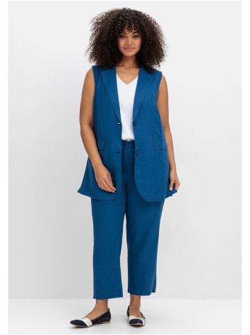 sheego Lange Weste in blaubeere