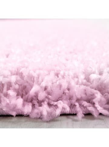 KADIMA DESIGN Teppich Hochflor Shaggy Waschbar Einfarbig RHEIN Strapazierfähig in Pink