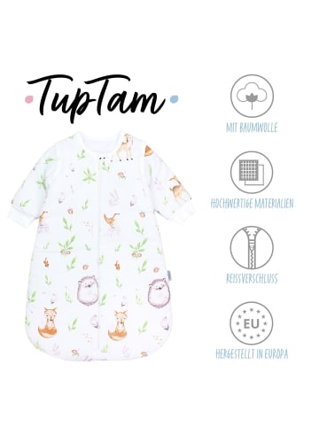 TupTam Baby Ganzjahres Schlafsack Wattiert in grau/weiß
