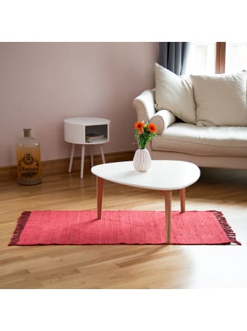 relaxdays Flickenteppich in Rot - (B)70 x (T)140 cm