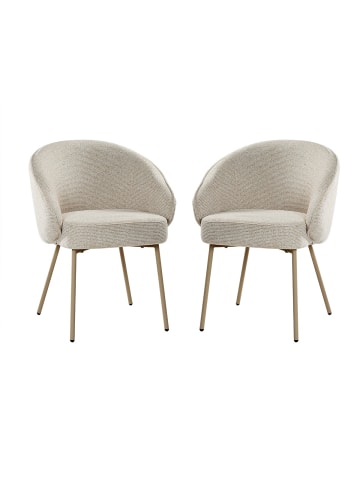 CALICOSY 2er-Set Stoelen PIA in Beige - (W)62 x (H)81 x (L)60 cm