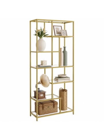 VASAGLE Bücherregal Baris in Gold - (B)80 x (H)180 x (T)30 cm