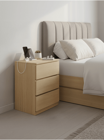 VASAGLE 2er-Set: Nachttisch Kailyn in Gelb - (B)40 x (H)59 x (T)35 cm