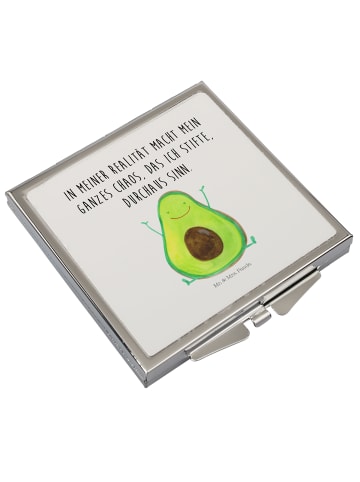 Mr. & Mrs. Panda Reise Spiegel Avocado Glücklich mit Spruch in Weiß