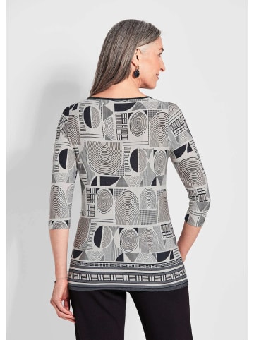 GOLDNER Druckshirt Elegantes Oberteil mit Allover-Muster in schwarz / cremeweiß / gemustert