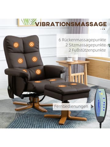HOMCOM Massagestuhl-80L x 86B x 99H cm-Braun