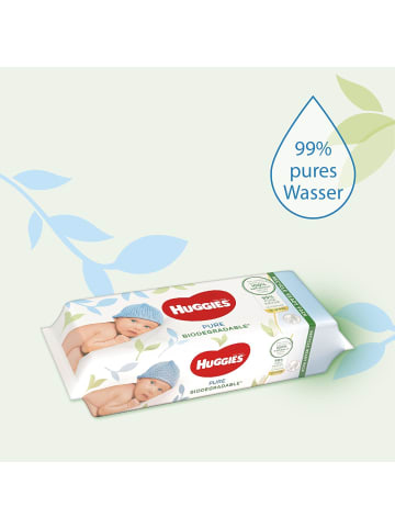 HUGGIES Natural Biodegradable sensitive Baby Feuchttücher Tücher 8 x 48 Stk