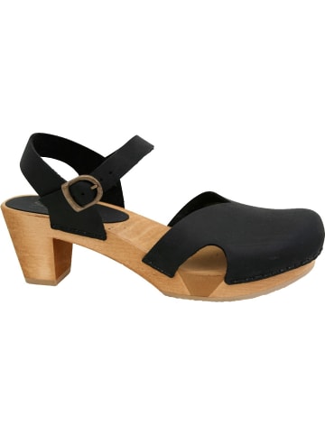 Sanita Comfortwear Clog "WOOD-MATRIX SQUARE FLEX SANDAL" in Schwarz