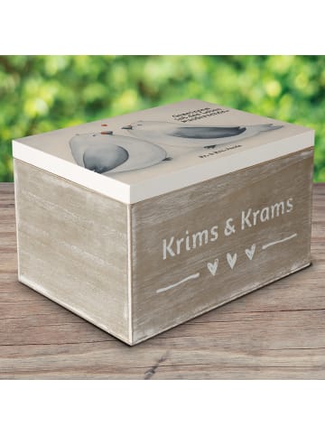 Mr. & Mrs. Panda Box Tauben Liebe Design mit Spruch in Weiß